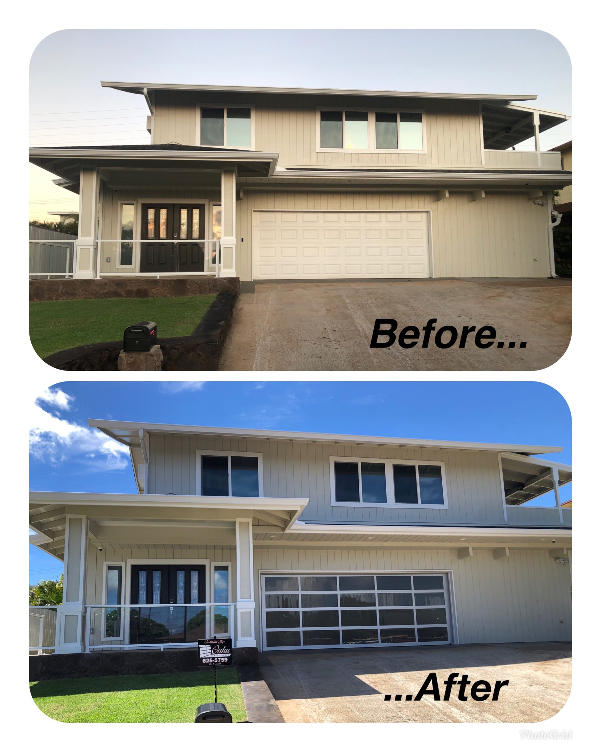 Before and After Garage Door Installation